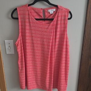 Liz Claiborne Coral Pink Geometric Sleeveless Top